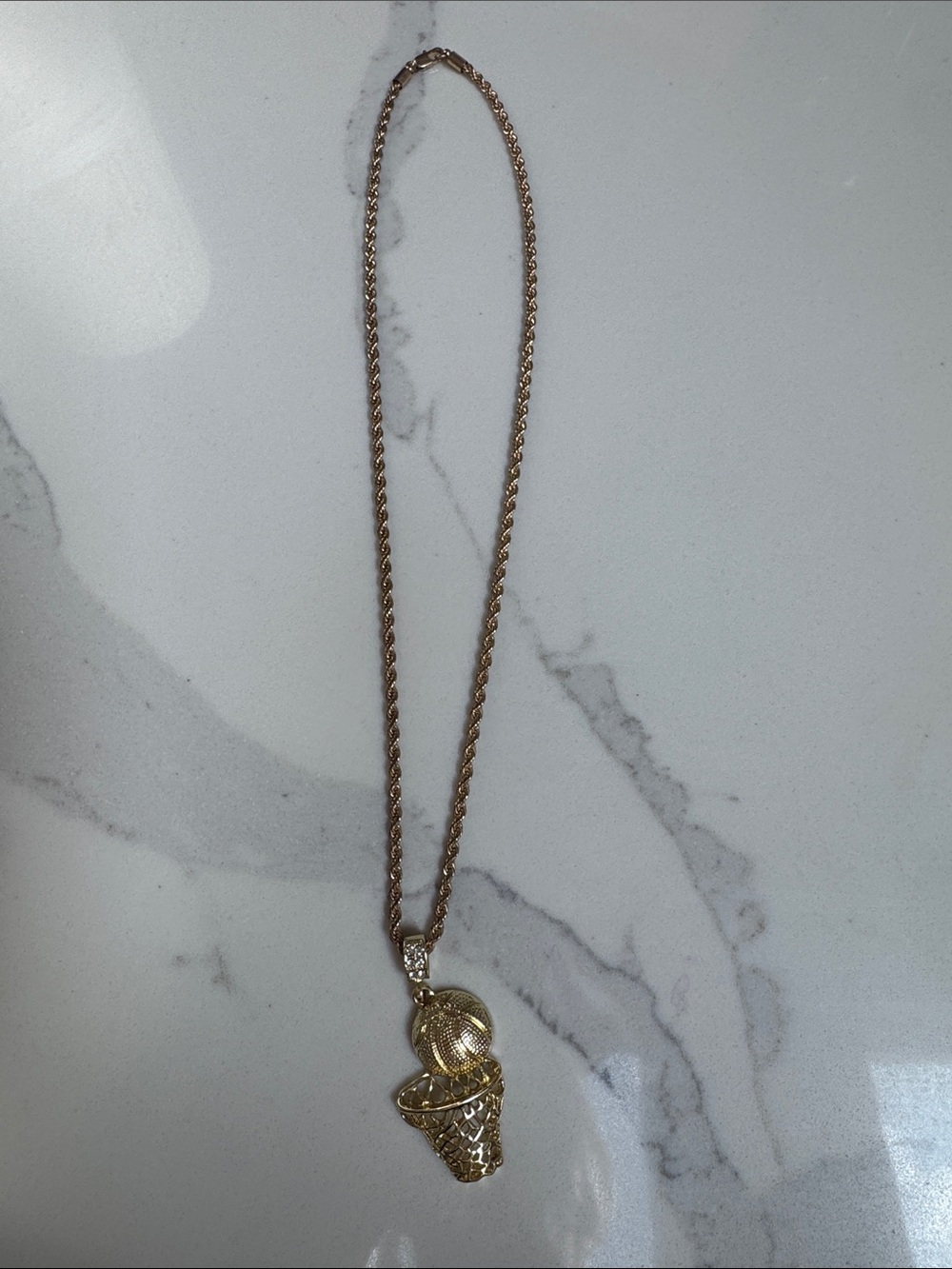 Basketball and basketball gold plated necklace